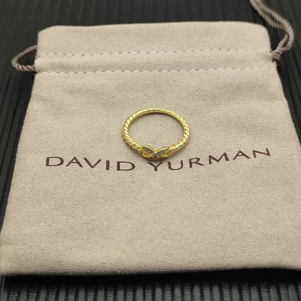 David Yurman Gold Single-Thread Diamond Ring